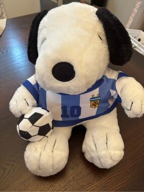 Snoopy Argentina Soccer Plush Teddy Bear 10" Stuffed Animal